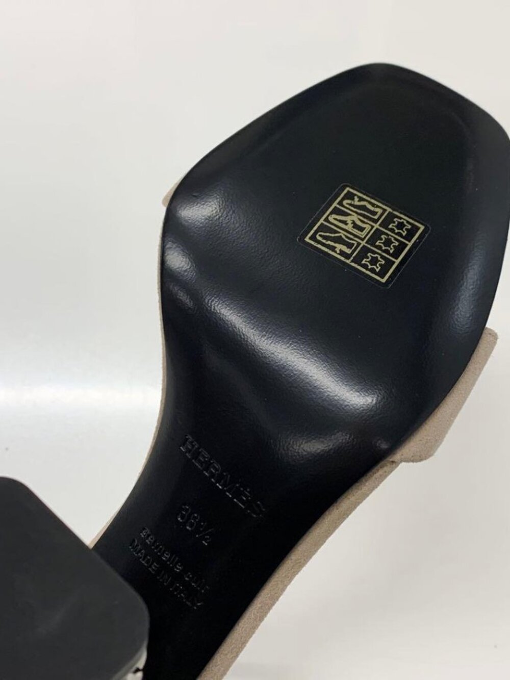 Hermes Glam 105 Suede Chaine D'ancre Metal Sandals - Picture 8 of 10